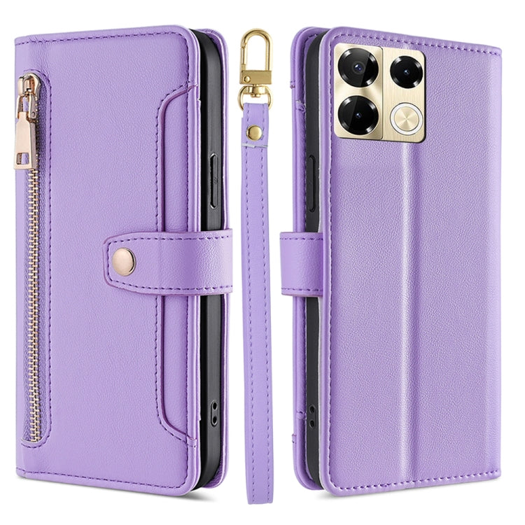 Sheep Texture Cross-body Zipper Wallet Leather Phone Case, For Infinix Note 40 Pro 4G, For Infinix Note 40 Pro 5G, For Infinix Note 40 4G, For Infinix Hot 40i