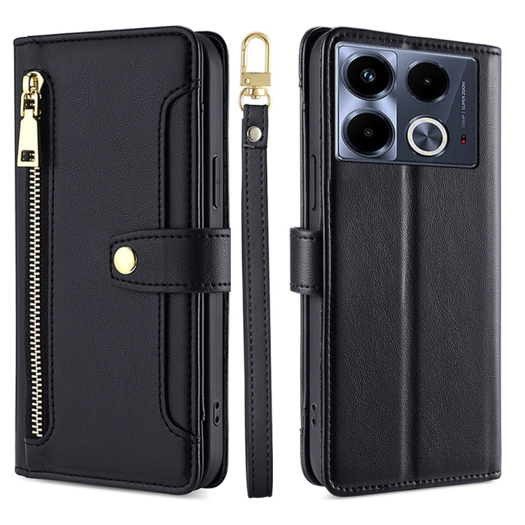 Sheep Texture Cross-body Zipper Wallet Leather Phone Case, For Infinix Note 40 Pro 4G, For Infinix Note 40 Pro 5G, For Infinix Note 40 4G, For Infinix Hot 40i