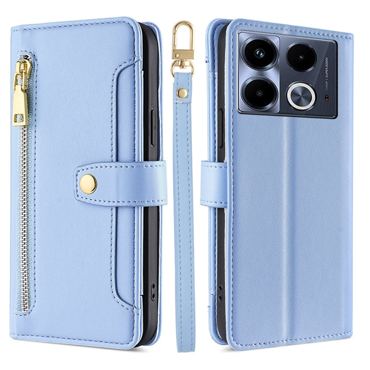 Sheep Texture Cross-body Zipper Wallet Leather Phone Case, For Infinix Note 40 Pro 4G, For Infinix Note 40 Pro 5G, For Infinix Note 40 4G, For Infinix Hot 40i