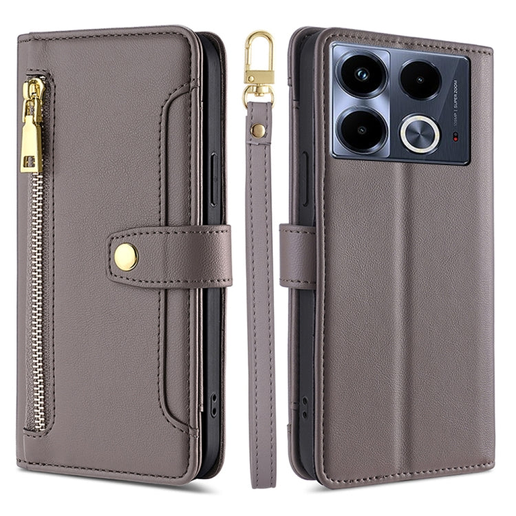Sheep Texture Cross-body Zipper Wallet Leather Phone Case, For Infinix Note 40 Pro 4G, For Infinix Note 40 Pro 5G, For Infinix Note 40 4G, For Infinix Hot 40i
