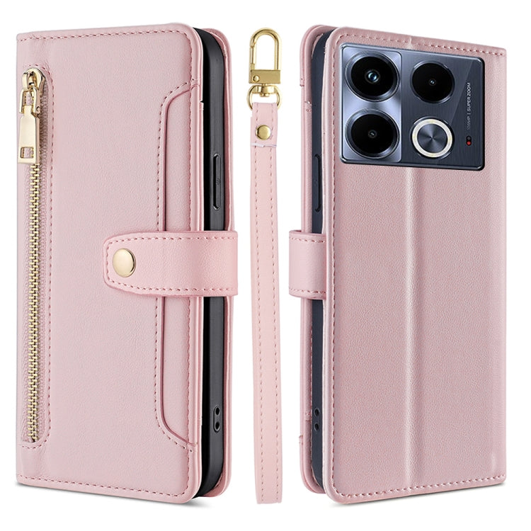 Sheep Texture Cross-body Zipper Wallet Leather Phone Case, For Infinix Note 40 Pro 4G, For Infinix Note 40 Pro 5G, For Infinix Note 40 4G, For Infinix Hot 40i