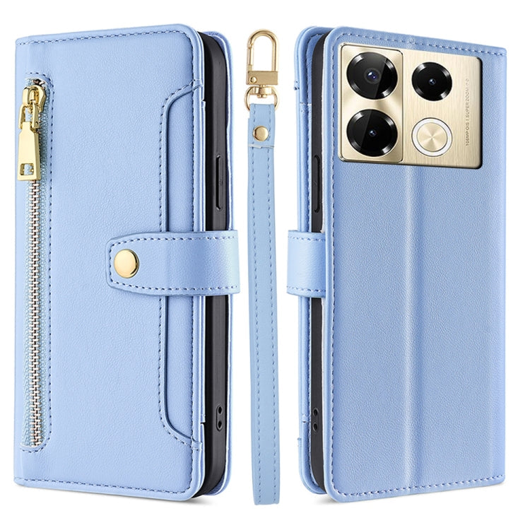 Sheep Texture Cross-body Zipper Wallet Leather Phone Case, For Infinix Note 40 Pro 4G, For Infinix Note 40 Pro 5G, For Infinix Note 40 4G, For Infinix Hot 40i