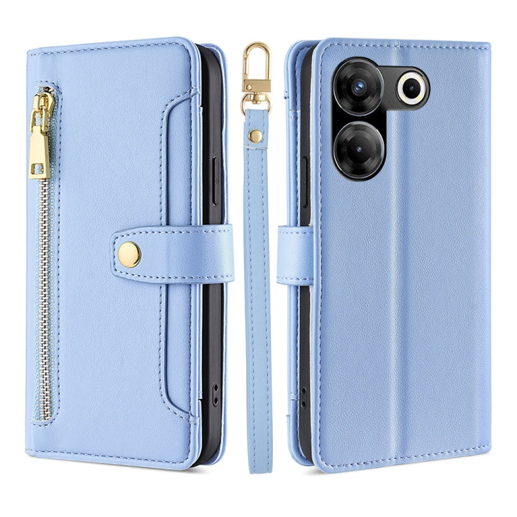 Sheep Texture Cross-body Zipper Wallet Leather Phone Case, For Tecno Camon 20 Pro 5G, For Tecno Camon 20 Pro 4G