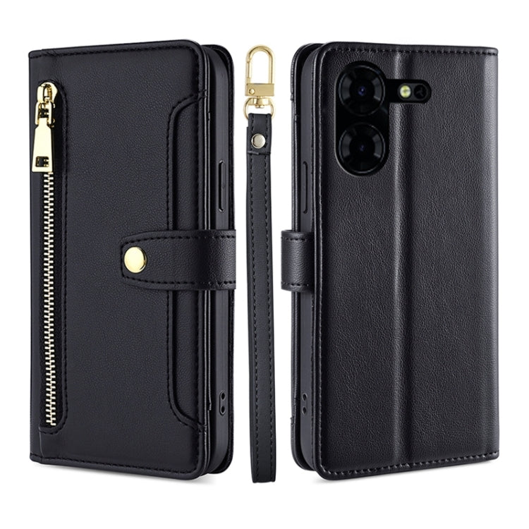 Sheep Texture Cross-body Zipper Wallet Leather Phone Case, For Tecno Camon 30, For Tecno Pova 5 Pro, For Tecno Pova Neo 3, For Tecno Camon 20 Premier 5G
