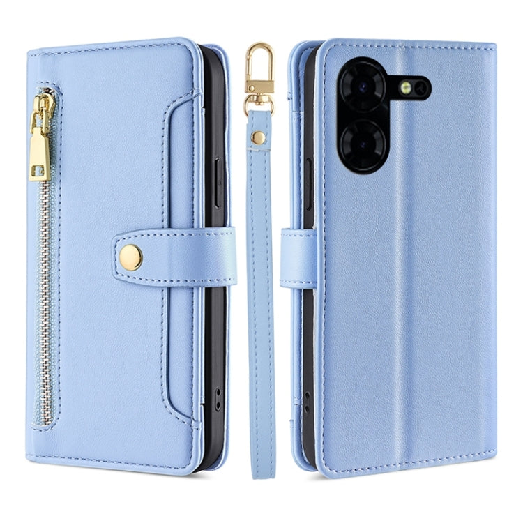 Sheep Texture Cross-body Zipper Wallet Leather Phone Case, For Tecno Camon 30, For Tecno Pova 5 Pro, For Tecno Pova Neo 3, For Tecno Camon 20 Premier 5G