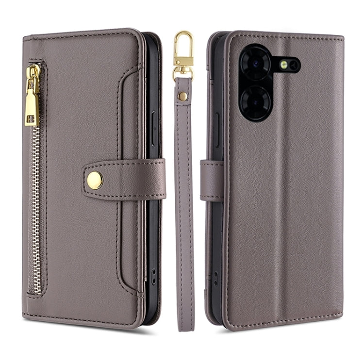 Sheep Texture Cross-body Zipper Wallet Leather Phone Case, For Tecno Camon 30, For Tecno Pova 5 Pro, For Tecno Pova Neo 3, For Tecno Camon 20 Premier 5G