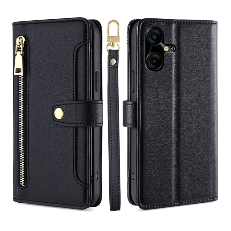Sheep Texture Cross-body Zipper Wallet Leather Phone Case, For Tecno Camon 30, For Tecno Pova 5 Pro, For Tecno Pova Neo 3, For Tecno Camon 20 Premier 5G