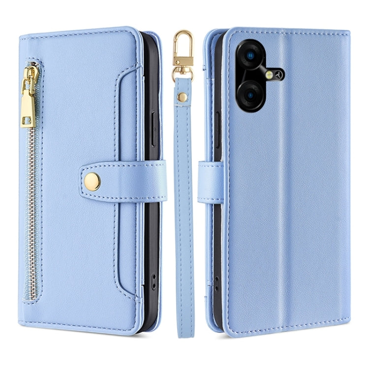 Sheep Texture Cross-body Zipper Wallet Leather Phone Case, For Tecno Camon 30, For Tecno Pova 5 Pro, For Tecno Pova Neo 3, For Tecno Camon 20 Premier 5G