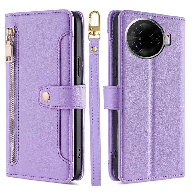 Sheep Texture Cross-body Zipper Wallet Leather Phone Case, For Tecno Spark 30 4G, For Tecno Pova 6 Neo 5G, For Tecno Camon 30 Premier 5G, For Tecno Camon 30 Pro 5G