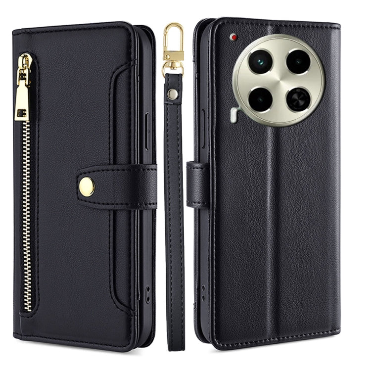 Sheep Texture Cross-body Zipper Wallet Leather Phone Case, For Tecno Camon 30, For Tecno Pova 5 Pro, For Tecno Pova Neo 3, For Tecno Camon 20 Premier 5G