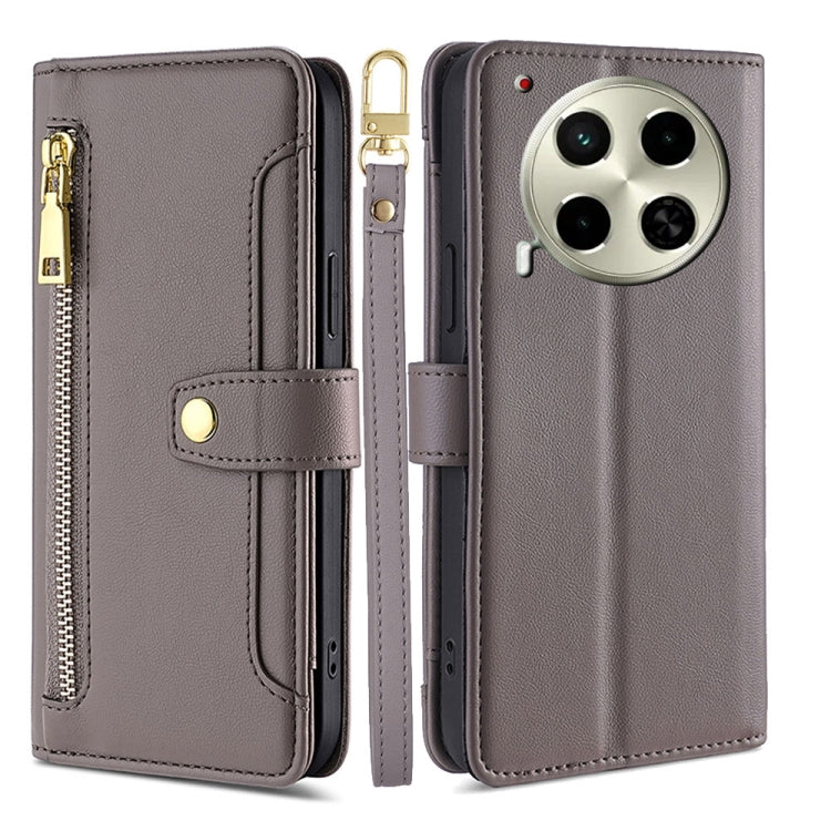 Sheep Texture Cross-body Zipper Wallet Leather Phone Case, For Tecno Camon 30, For Tecno Pova 5 Pro, For Tecno Pova Neo 3, For Tecno Camon 20 Premier 5G