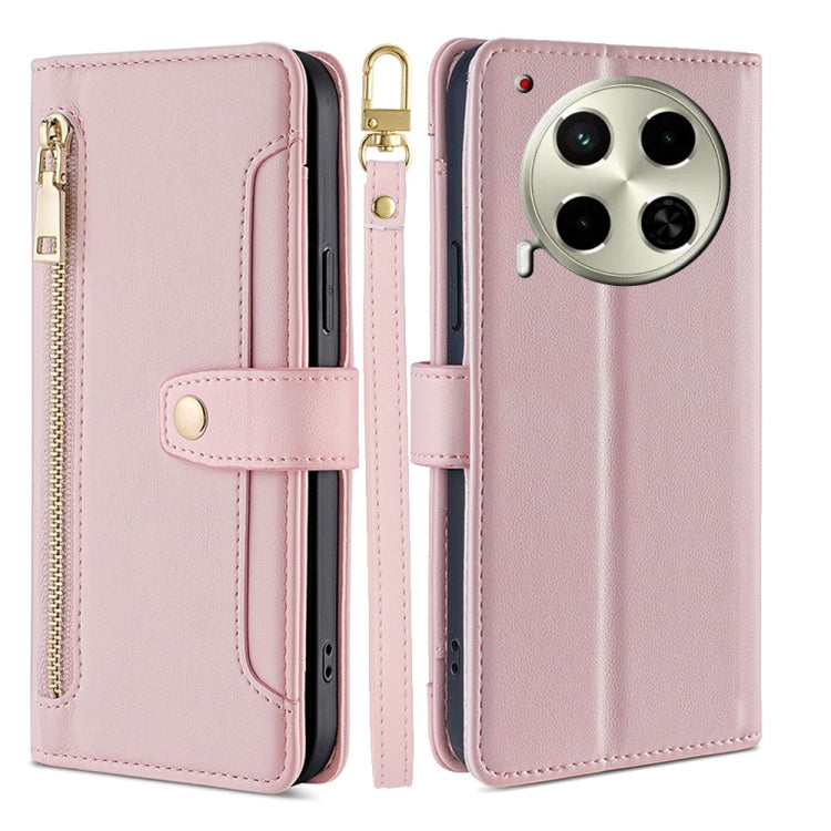 Sheep Texture Cross-body Zipper Wallet Leather Phone Case, For Tecno Camon 30, For Tecno Pova 5 Pro, For Tecno Pova Neo 3, For Tecno Camon 20 Premier 5G