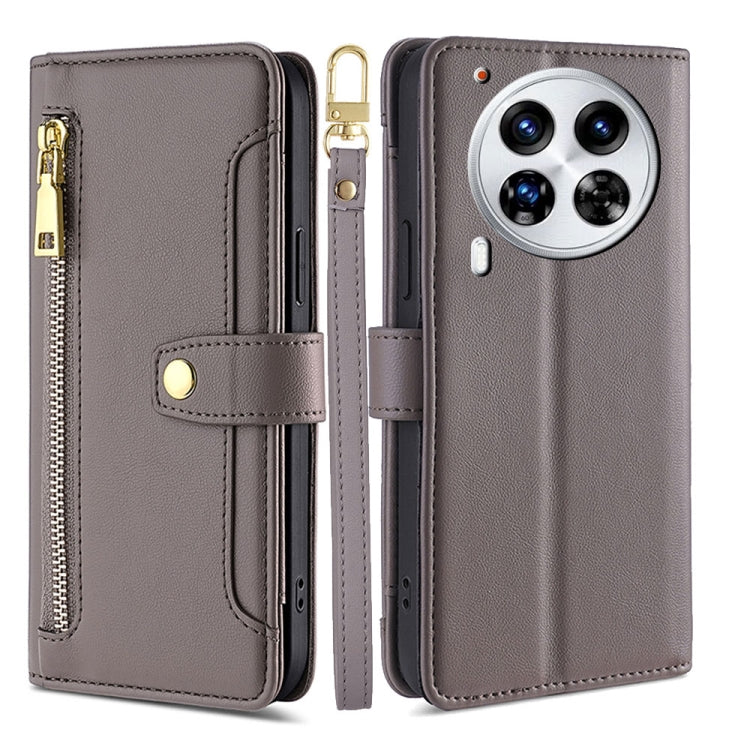 Sheep Texture Cross-body Zipper Wallet Leather Phone Case, For Tecno Spark 30 4G, For Tecno Pova 6 Neo 5G, For Tecno Camon 30 Premier 5G, For Tecno Camon 30 Pro 5G