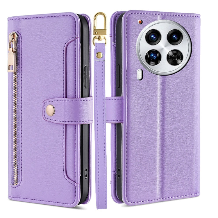 Sheep Texture Cross-body Zipper Wallet Leather Phone Case, For Tecno Spark 30 4G, For Tecno Pova 6 Neo 5G, For Tecno Camon 30 Premier 5G, For Tecno Camon 30 Pro 5G