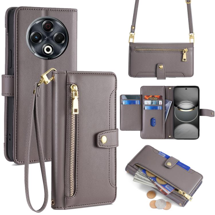 Sheep Texture Cross-body Zipper Wallet Leather Phone Case, For Tecno Spark 30 4G, For Tecno Pova 6 Neo 5G, For Tecno Camon 30 Premier 5G, For Tecno Camon 30 Pro 5G