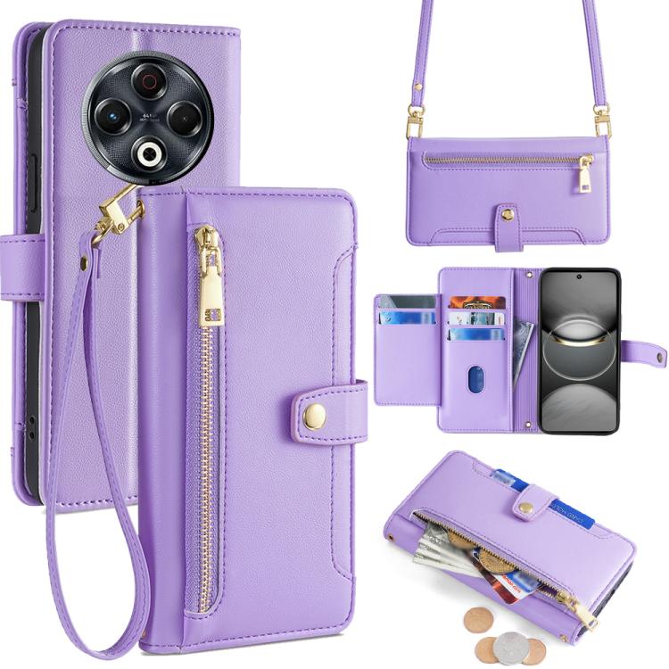 Sheep Texture Cross-body Zipper Wallet Leather Phone Case, For Tecno Spark 30 4G, For Tecno Pova 6 Neo 5G, For Tecno Camon 30 Premier 5G, For Tecno Camon 30 Pro 5G