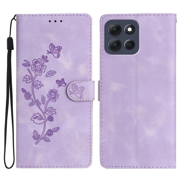 Flower Butterfly Embossing Pattern Leather Phone Case, For Motorola Moto G56 5G, For Motorola Moto E15, For Motorola Moto G05, For Motorola Moto G15