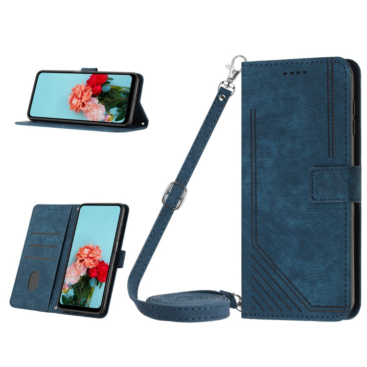 Skin Feel Stripe Pattern Leather Phone Case with Lanyard, For Infinix Zero 30 4G, For Infinix Zero 30 5G, For Infinix Hot 30 Play NFC, For Infinix Note 30/Note 30 5G