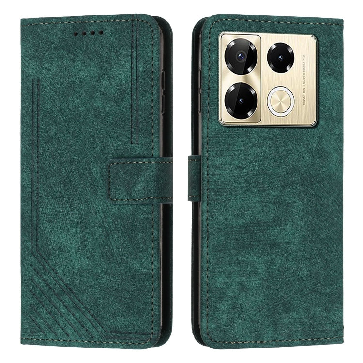 Skin Feel Stripe Pattern Leather Phone Case with Lanyard, For Infinix Hot 50 Pro+ 4G, For Infinix Note 40 5G, For Infinix GT 20 Pro, For Infinix Note 40 Pro 4G / 5G