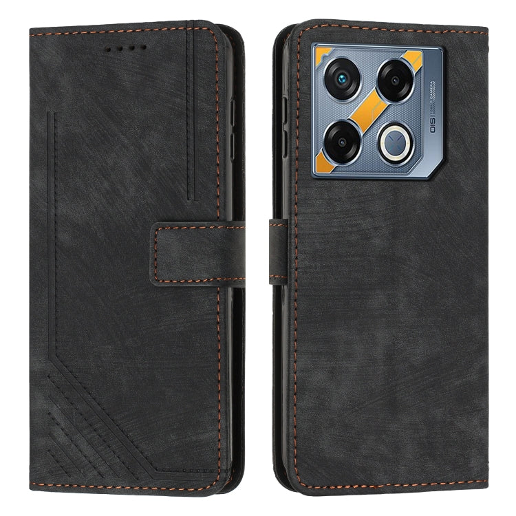 Skin Feel Stripe Pattern Leather Phone Case with Lanyard, For Infinix Hot 50 Pro+ 4G, For Infinix Note 40 5G, For Infinix GT 20 Pro, For Infinix Note 40 Pro 4G / 5G