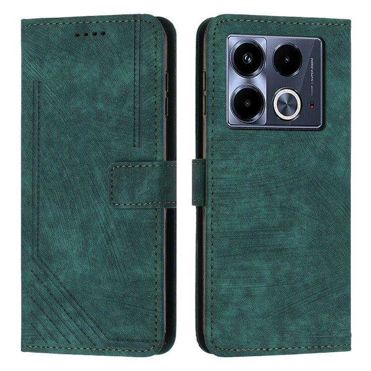 Skin Feel Stripe Pattern Leather Phone Case with Lanyard, For Infinix Hot 50 Pro+ 4G, For Infinix Note 40 5G, For Infinix GT 20 Pro, For Infinix Note 40 Pro 4G / 5G