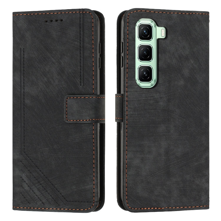 Skin Feel Stripe Pattern Leather Phone Case with Lanyard, For Infinix Note 50 Pro+, For Infinix Note 50 4G / 50 Pro 4G, For Infinix Hot 50 Pro 4G, For Infinix Hot 50i