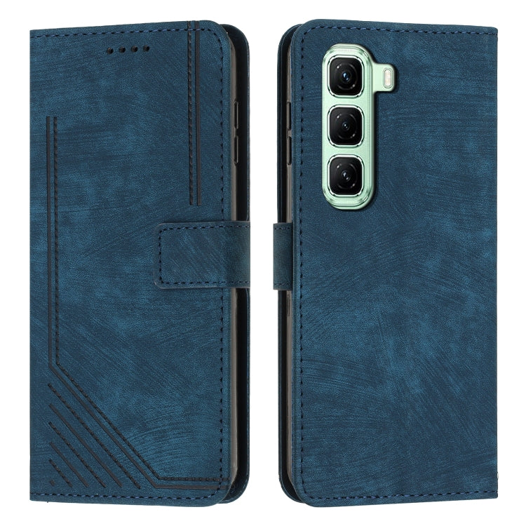 Skin Feel Stripe Pattern Leather Phone Case with Lanyard, For Infinix Hot 50 Pro+ 4G, For Infinix Note 40 5G, For Infinix GT 20 Pro, For Infinix Note 40 Pro 4G / 5G