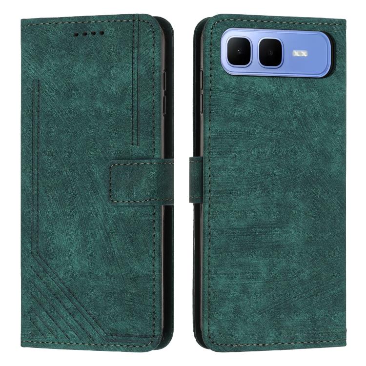 Skin Feel Stripe Pattern Leather Phone Case with Lanyard, For Infinix Hot 60 4G / Hot 60i 4G, For Infinix Hot 60 Pro+ 4G, For Infinix Hot 60 Pro 4G, For Infinix Smart 10 Plus 4G
