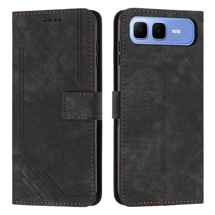 Skin Feel Stripe Pattern Leather Phone Case with Lanyard, For Infinix Hot 60 4G / Hot 60i 4G, For Infinix Hot 60 Pro+ 4G, For Infinix Hot 60 Pro 4G, For Infinix Smart 10 Plus 4G