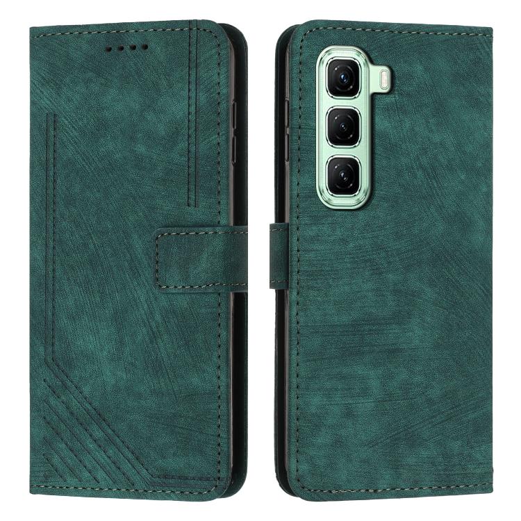 Skin Feel Stripe Pattern Leather Phone Case with Lanyard, For Infinix Hot 60 4G / Hot 60i 4G, For Infinix Hot 60 Pro+ 4G, For Infinix Hot 60 Pro 4G, For Infinix Smart 10 Plus 4G