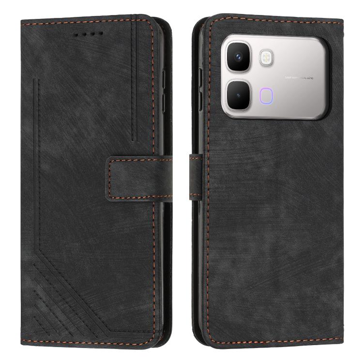 Skin Feel Stripe Pattern Leather Phone Case with Lanyard, For Infinix Hot 70 5G, For Infinix Note Edge 5G, For Infinix Smart 20 4G, For Infinix Note 60 / 60 Pro 5G