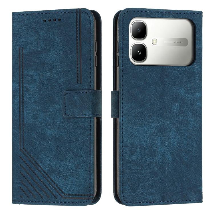 Skin Feel Stripe Pattern Leather Phone Case with Lanyard, For Infinix Hot 70 5G, For Infinix Note Edge 5G, For Infinix Smart 20 4G, For Infinix Note 60 / 60 Pro 5G