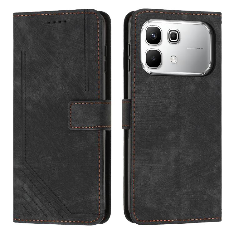 Skin Feel Stripe Pattern Leather Phone Case with Lanyard, For Infinix Hot 70 5G, For Infinix Note Edge 5G, For Infinix Smart 20 4G, For Infinix Note 60 / 60 Pro 5G