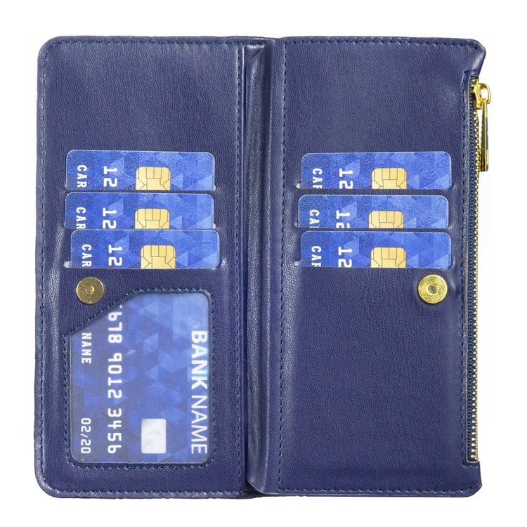 Diamond Lattice Zipper Wallet Leather Flip Phone Case, For iPhone 16 Pro Max, For iPhone 16 Pro, For iPhone 16 Plus, For iPhone 16