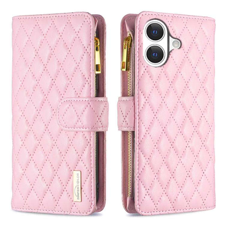 Diamond Lattice Zipper Wallet Leather Flip Phone Case, For iPhone 18 Pro/17 Pro, For iPhone 18 Pro Max/17 Pro Max, For iPhone 17, For iPhone 17 Air
