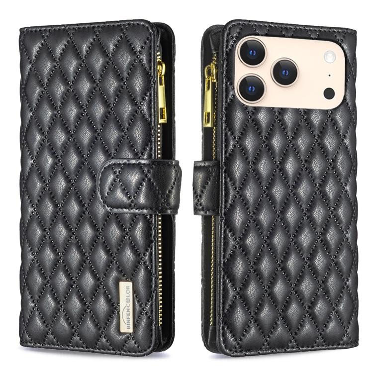 Diamond Lattice Zipper Wallet Leather Flip Phone Case, For iPhone 18 Pro/17 Pro, For iPhone 18 Pro Max/17 Pro Max, For iPhone 17, For iPhone 17 Air