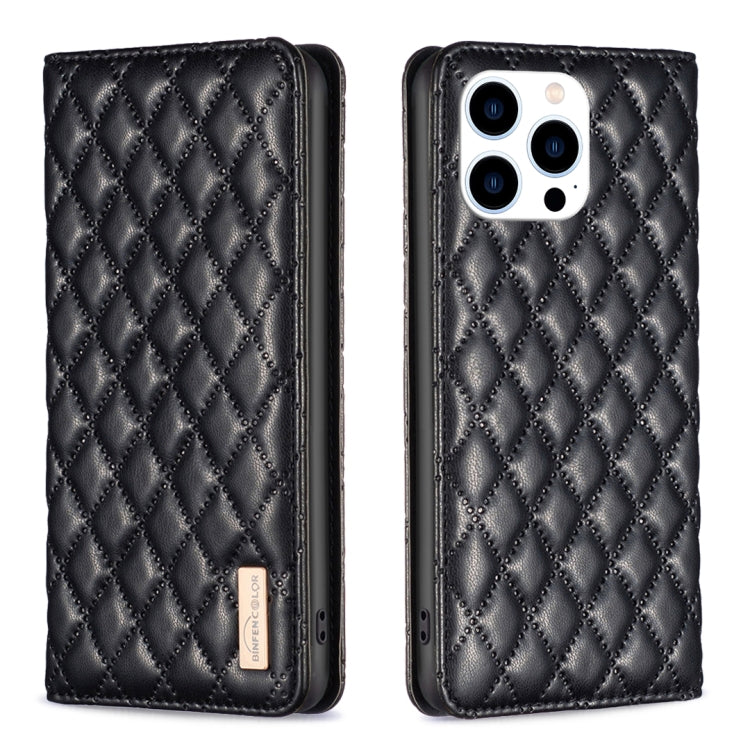 Diamond Lattice Magnetic Leather Flip Phone Case, For iPhone 16 Pro Max, For iPhone 16 Pro, For iPhone 16 Plus, For iPhone 16