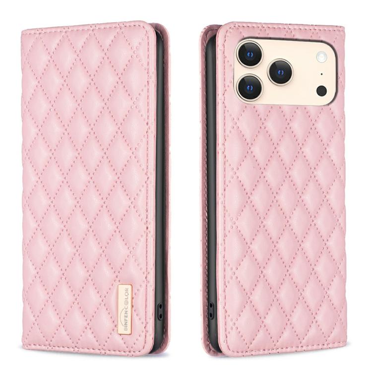 Diamond Lattice Magnetic Leather Flip Phone Case, For iPhone 17 Pro Max, For iPhone 17 Pro, For iPhone 17, For iPhone Air