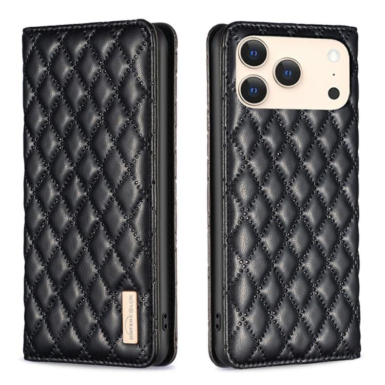 Diamond Lattice Magnetic Leather Flip Phone Case, For iPhone 17 Pro Max, For iPhone 17 Pro, For iPhone 17, For iPhone Air