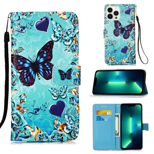 Colored Drawing Pattern Plain Weave Leather Phone Case, For iPhone 15 Pro, For iPhone 15 Plus, For iPhone 15