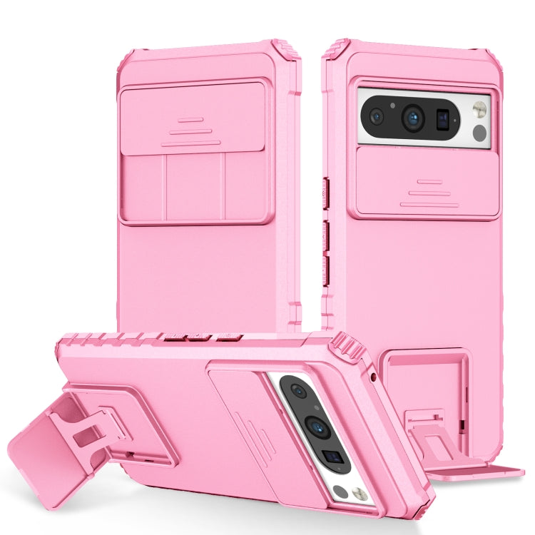 Stereoscopic Holder Sliding Camshield Phone Case, For Google Pixel 9 Pro XL, For Google Pixel 9 Pro, For Google Pixel 8 Pro