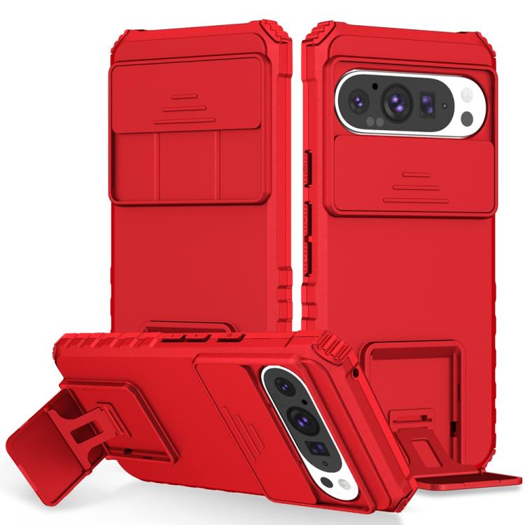 Stereoscopic Holder Sliding Camshield Phone Case, For Google Pixel 9 Pro XL, For Google Pixel 9 Pro, For Google Pixel 8 Pro