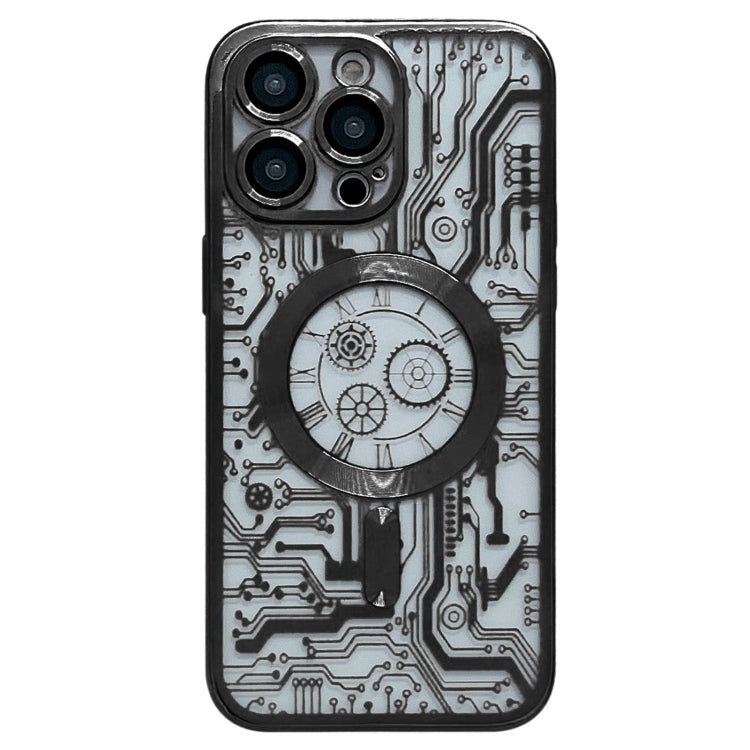 Electroplated Circuit Board Pattern MagSafe Phone Case, For iPhone 14 Plus, For iPhone 14, For iPhone 14 Pro