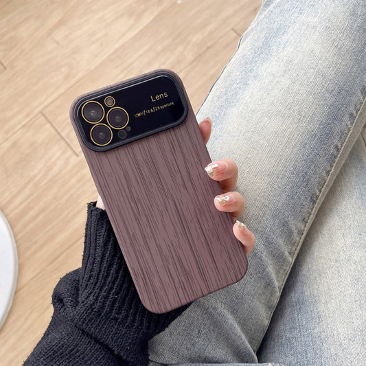 Wood Grain TPU Phone Case with Lens Film, For iPhone 12 Pro Max, For iPhone 12 Pro, For iPhone 11 Pro Max, For iPhone 11