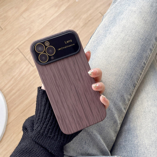 Wood Grain TPU Phone Case with Lens Film, For iPhone 11 Pro
