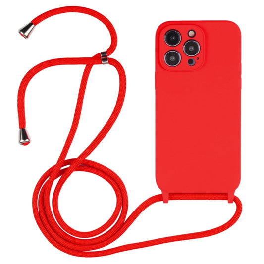 Crossbody Lanyard Liquid Silicone Case, For iPhone 15 Pro Max