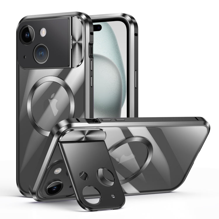 Large Window Holder MagSafe Magnetic Metal Phone Case, For iPhone 15 Pro Max, For iPhone 15 Pro, For iPhone 14, For iPhone 14 Pro, For iPhone 15