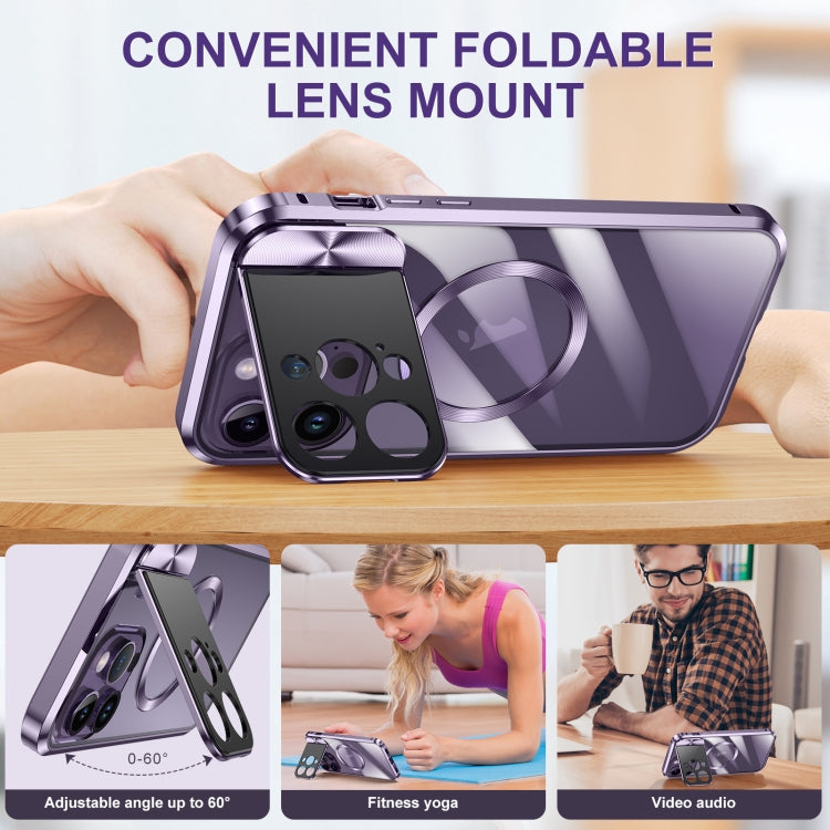 Large Window Holder MagSafe Magnetic Metal Phone Case, For iPhone 15 Pro Max, For iPhone 15 Pro, For iPhone 14, For iPhone 14 Pro, For iPhone 15