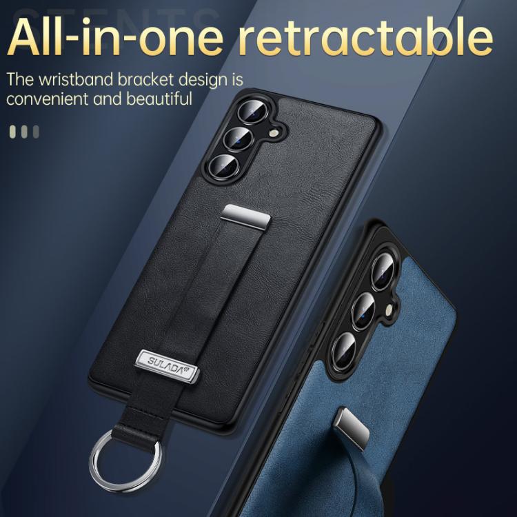 For Samsung Galaxy S25+ 5G SULADA PC Hybrid Leather Texture Skin Feel Shockproof Phone Case(Brown)