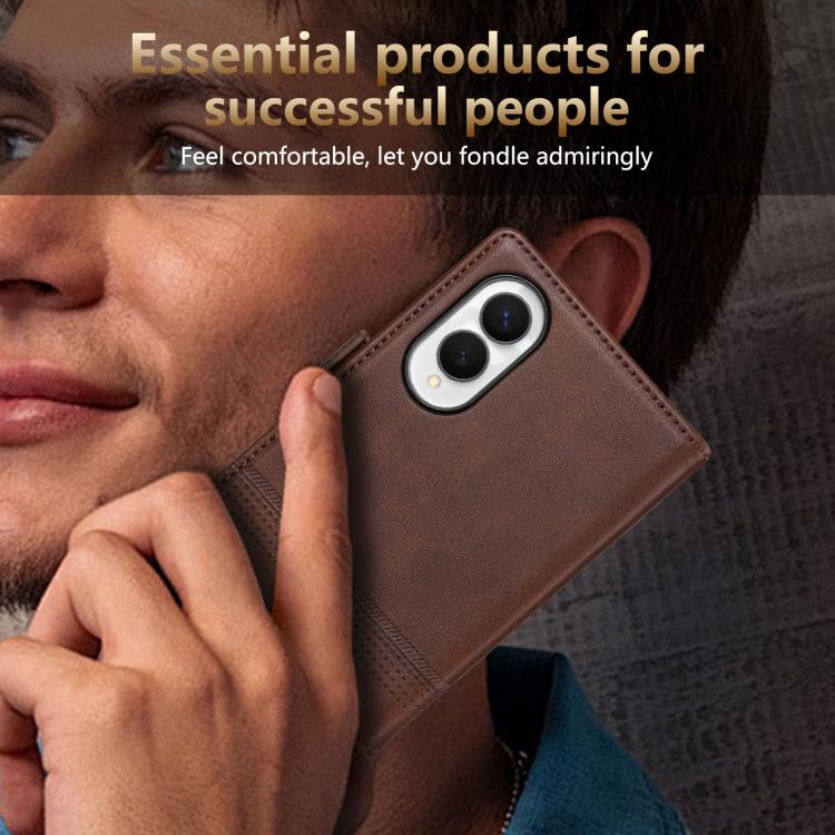 AZNS Magnetic Calf Texture Flip Leather Phone Case, For Samsung Galaxy Z Flip7 FE / Flip6, For Samsung Galaxy Z Fold7 5G, For Samsung Galaxy Z Flip7 5G, For Samsung Galaxy Z Fold6 5G